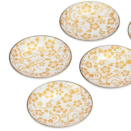 JAPANESE KUTANI PORCELAIN SMALL PLATE – SHIROCHIBU SAKURA DESIGN