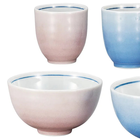 KUTANI WARE PAIR RICE BOWL SET YŪSAI