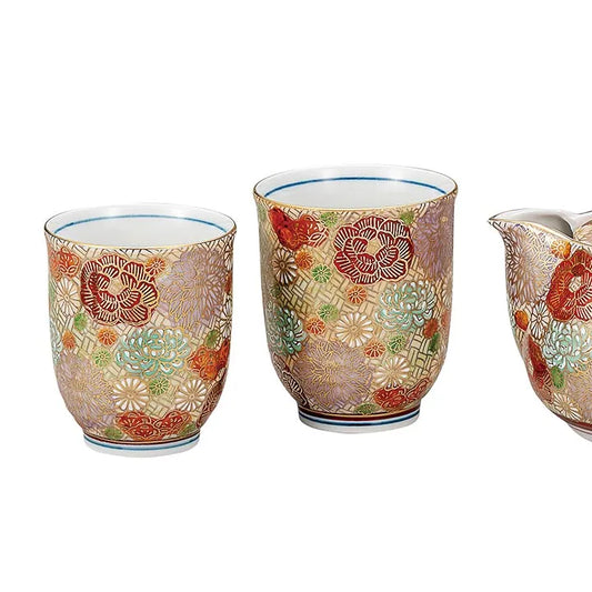 JAPANESE TEAPOT SET KUTANI HANAZUME(STRAINER)