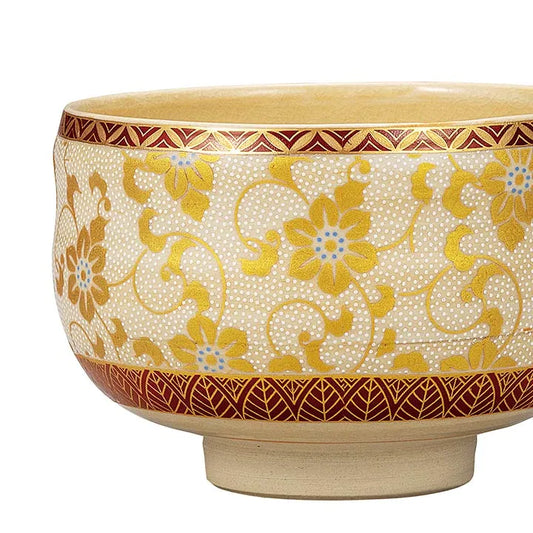 KUTANI WARE MATCHA BOWL CHAWAN SHIROCHIBU TESSEN