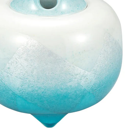 KUTANI WARE INCENSE BURNER – GINSAI (SILVER GLAZE) BY RYUSAI