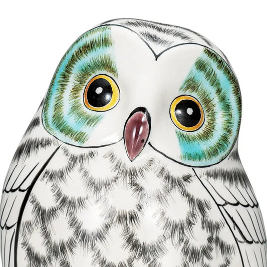 JAPANESE KUTANI PORCELAIN OWL FIGURINE – WHITE