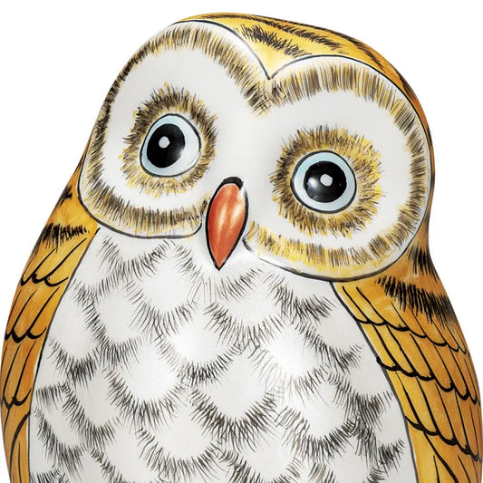 JAPANESE OWL FIGURINE KUTANI GOLD GILDING