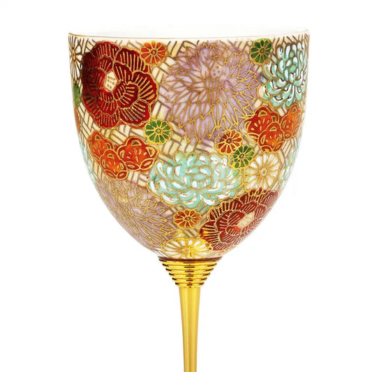 JAPANESE WINE GLASS KUTANI HANA-ZUME