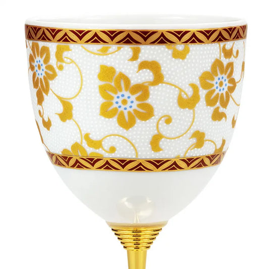 JAPANESE KUTANI PORCELAIN WINE CUP – SHIRO-CHIBU TESSEN PATTERN