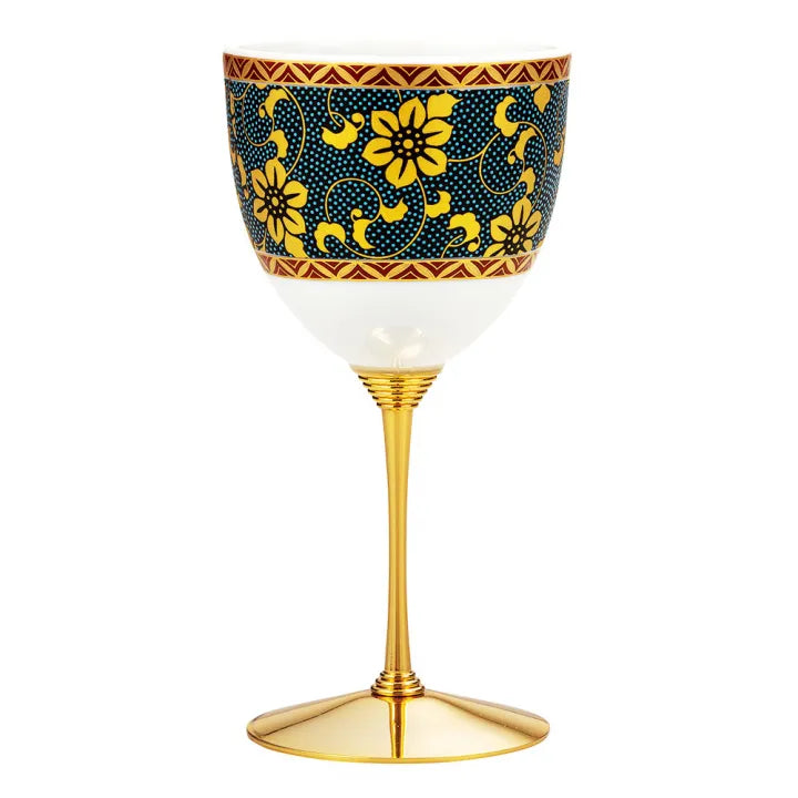 JAPANESE KUTANI PORCELAIN WINE CUP – AO-CHIBU TESSEN PATTERN
