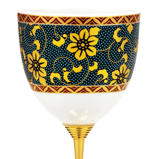 JAPANESE KUTANI PORCELAIN WINE CUP – AO-CHIBU TESSEN PATTERN