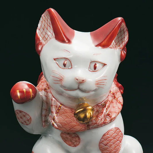 KUTANI WARE MANEKI NEKO – AKAE FINE-LINE MARUMON