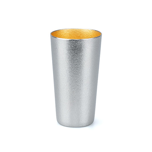 JAPANESE NOUSAKU TIN BEER CUP WITH GOLD LEAF