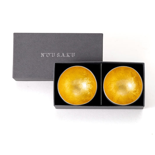 NOUSAKU GUINOMI “MADOKA” SAKE CUP SET OF 2 – GOLD LEAF FINISH