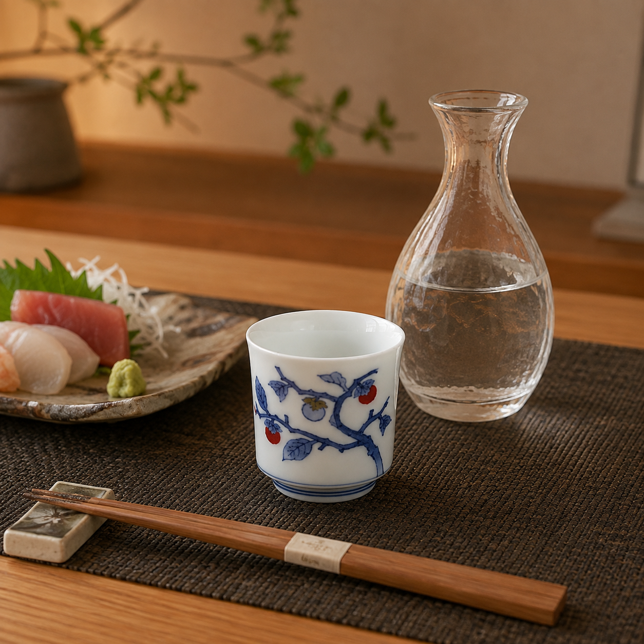 JAPANESE ARITA WARE SOMETSUKE KAKI-MON GUINOMI / KAKIEMON KILN