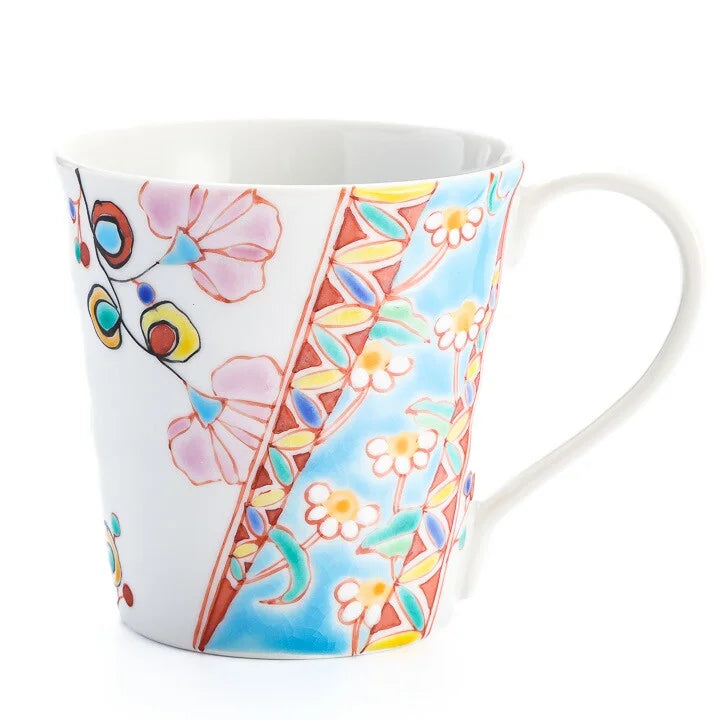 KUTANI WARE MUG FLOWER TAPESTRY /GINSYUU KLIN