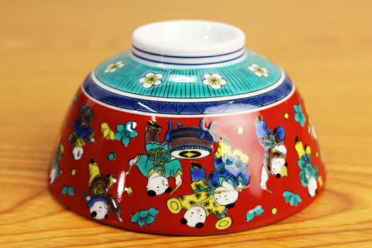 JAPANESE KUTANI PORCELAIN RICE BOWL – MOKUBEI STYLE BY SEIKOU KILN