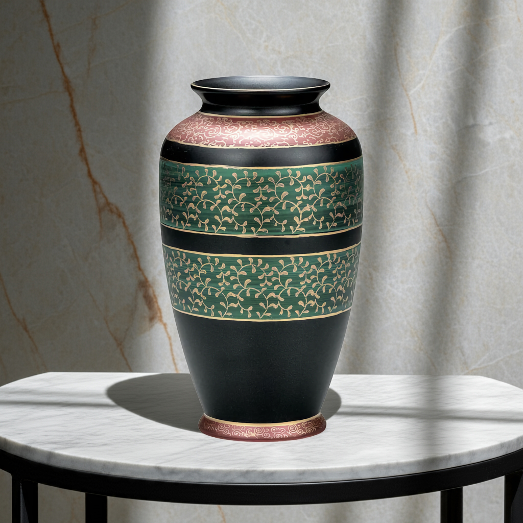JAPANESE FLOWER VASE KUTANI GOLDEN ARABESQUE