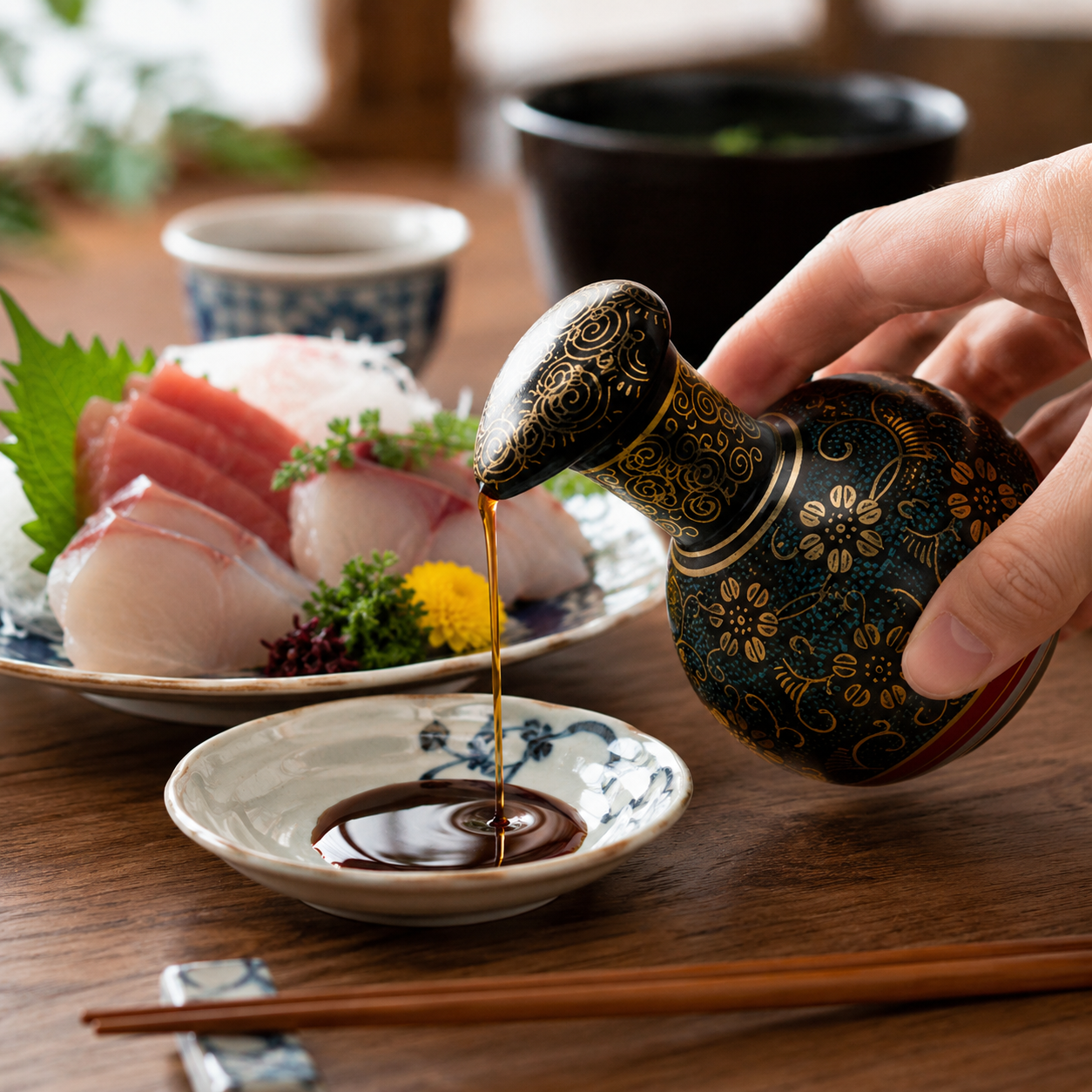 KUTANI JAPANESE SOY SAUCE DISPENSER AOCHIBU