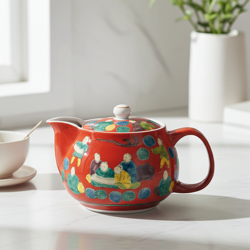 KUTANI JAPANESE TEA POT MOKUBEI STYLE