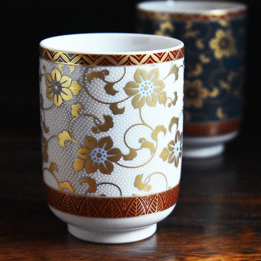 KUTANI JAPANESE YUNOMI SET TEACUP COMBI TESSEN