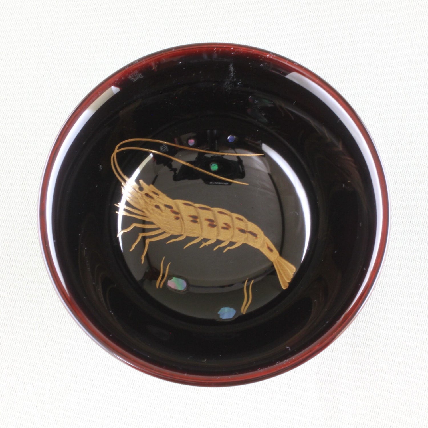 WAJIMA LACQUERWARE GUINOMI TAME-NURI EBI MAKI-E