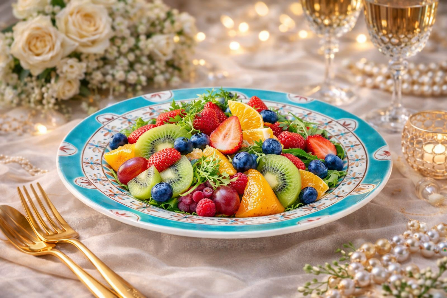 KUTANI WARE PERSIAN BLUE PLATE IROE-YU HAND-PAINTED JAPANESE CERAMIC PLATE MADE IN JAPAN