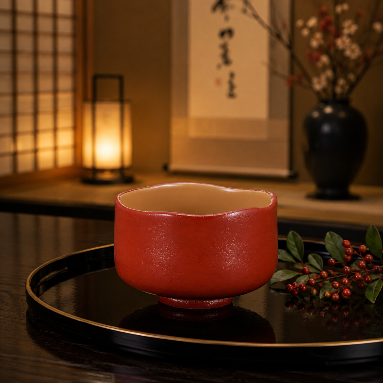 WAJIMA LACQUERWARE MATCHA BOWL - DAKKAN SHITSU DESIGN, JAPANESE TEA CEREMONY CHAWAN