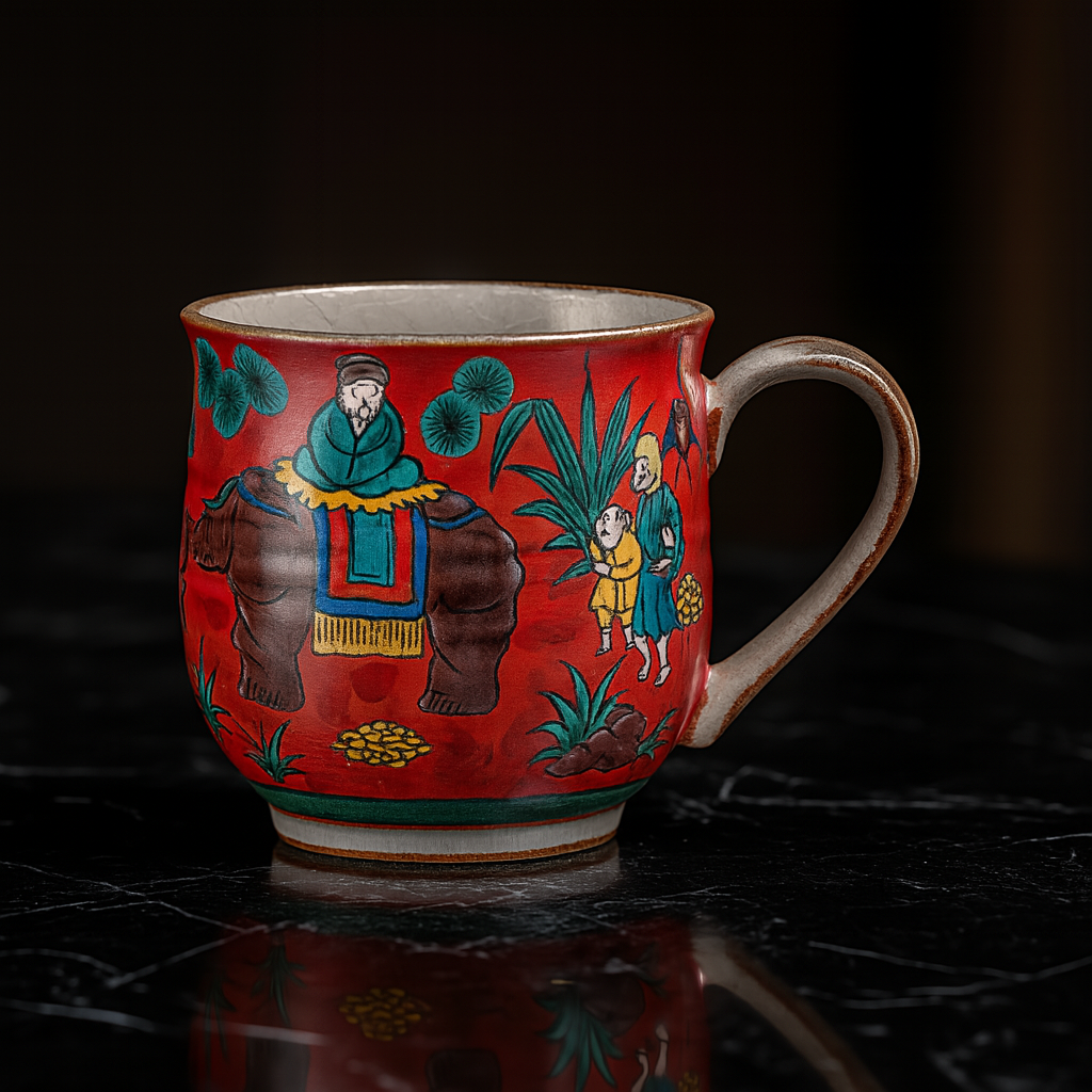 BIZAN KLIN KUTANI JAPANESE MUG MOKUBEI