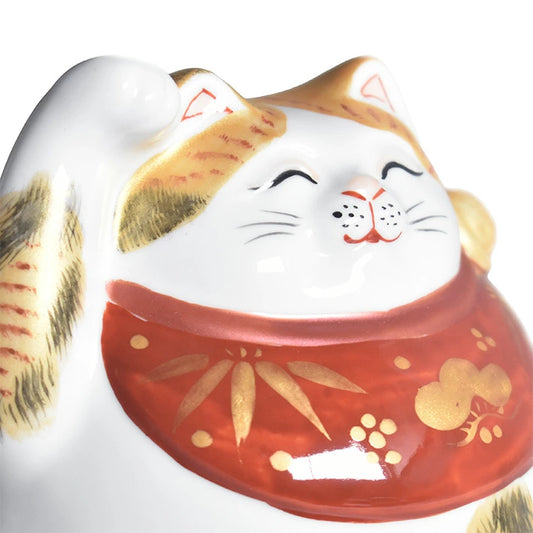 KUTANI JAPANESE LUCKY CAT(MANEKI NEKO) GOLD-COLORED CALICO