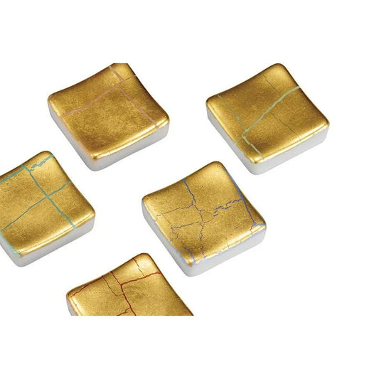 KUTANI JAPANESE CHOPSTICK REST - GOLD LEAF DESIGN / MEIZAN KILN