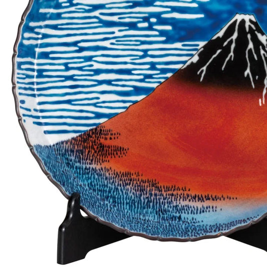 KUTANI WARE DECORATIVE PLATE HOKUSAI GAIFŪ KAISEI STYLE BIZAN KILN, JAPANESE CERAMIC ART