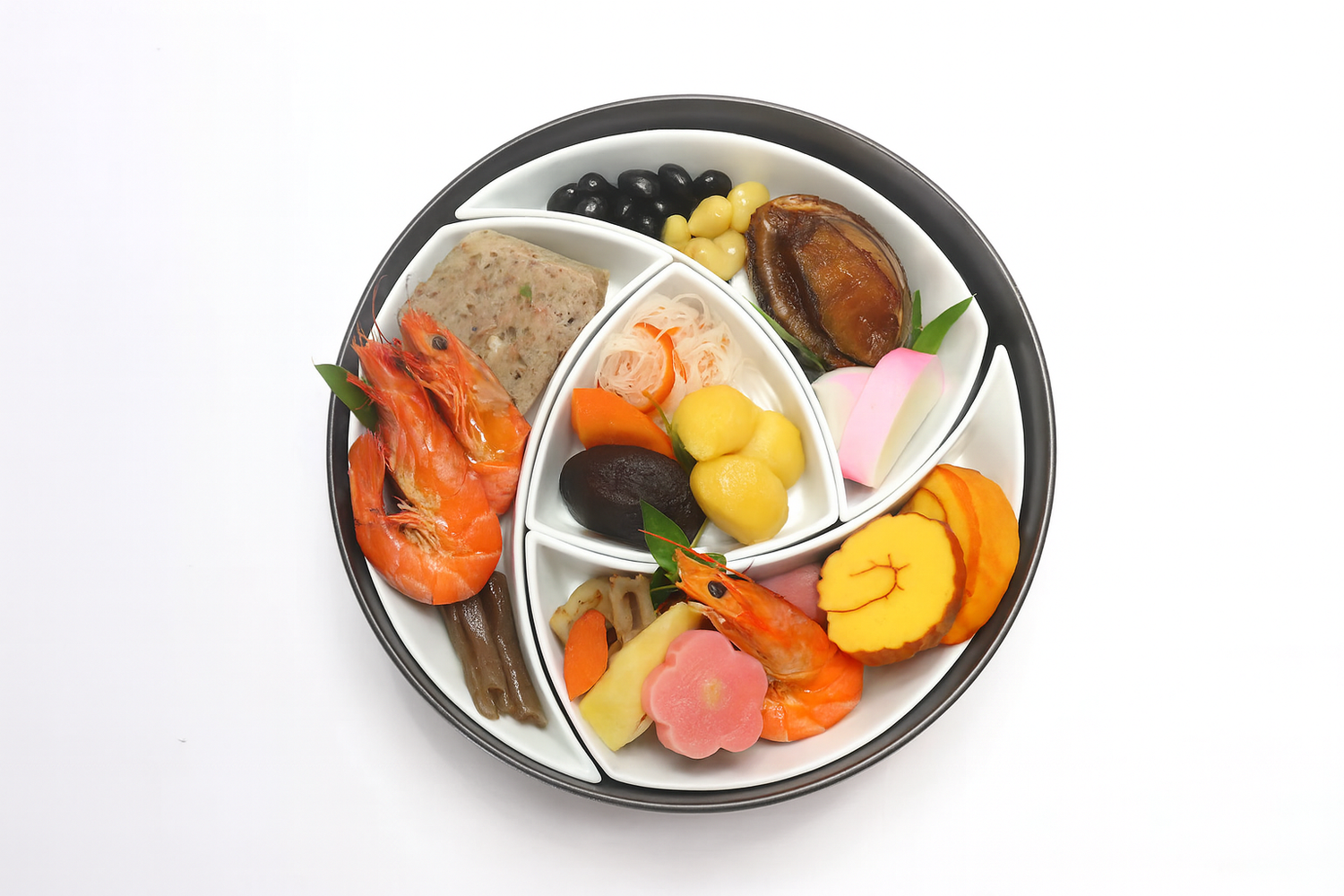 ARITA JAPANESE PORCELAIN BLACK GLAZE FOUR-TIER JEWEL-SHAPED JUBAKO BENTO BOX – RISOGAMA KILN