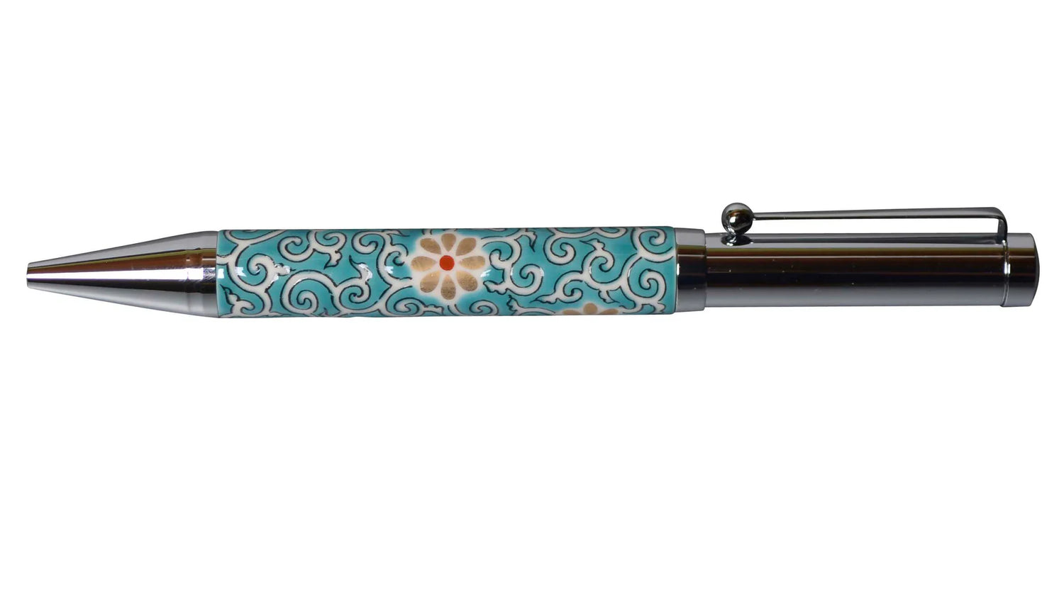 KUTANI WARE BALLPOINT PEN ARABESQUE (KARAKUSA DESIGN) BP-02/ SEIKOU KLIN, JAPANESE CERAMIC PEN