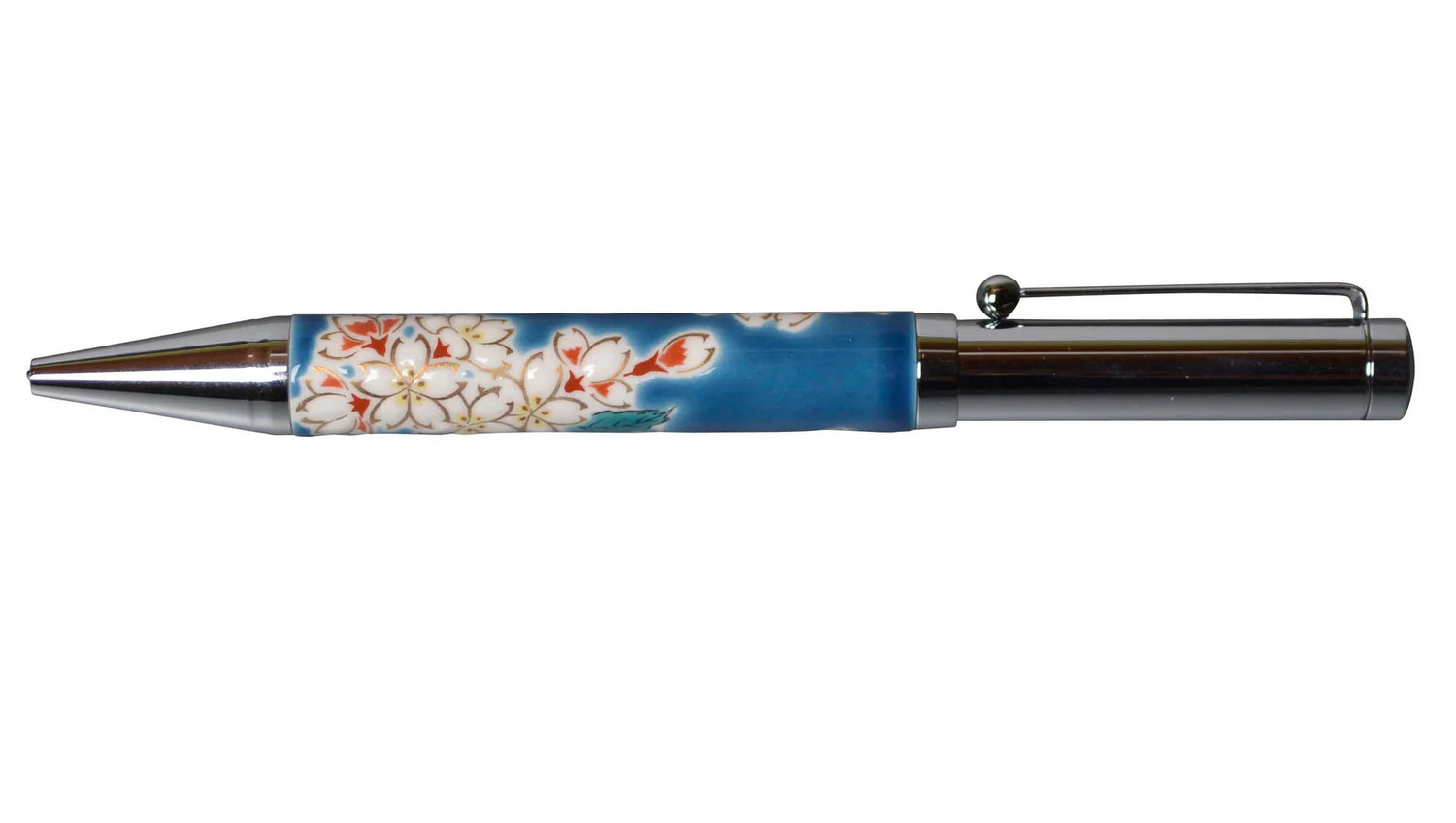 KUTANI WARE BALLPOINT PEN (SAKURA DESIGN) BP-07 - SEIKOU KILN, JAPANESE CERAMIC PEN