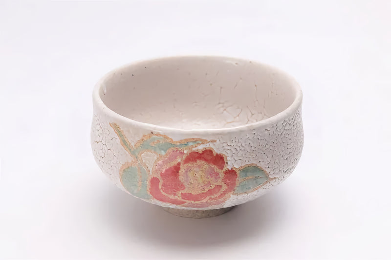 JAPANESE ARITA KAIRAGI CAMELLIA MATCHA BOWL (WITH WOODEN BOX)
