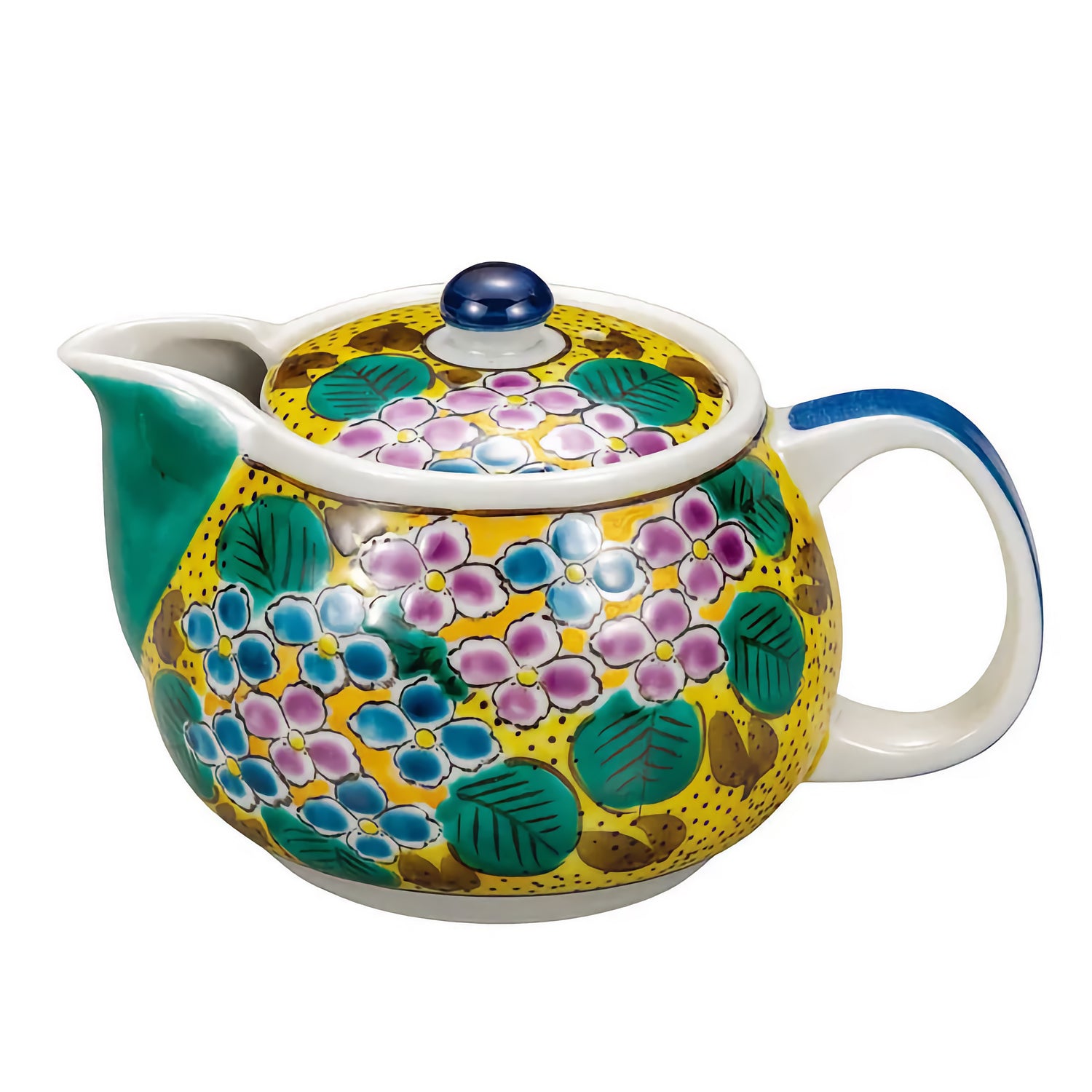 KUTANI JAPANESE TEA POT (YOSHIDAYA STYLE) HYDRANGEA DESIGN