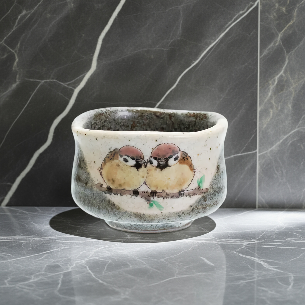 JAPANESE GUINOMI KUTANI TWO SPARROWS MOTIF/ TOSHITO NAKAMURA