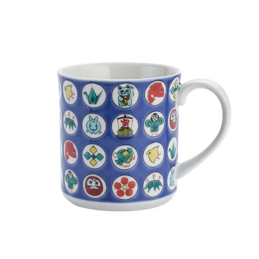 KUTANI WARE MUG CUP CIRCULAR TREASURE PATTERN / SEIKOU KILN