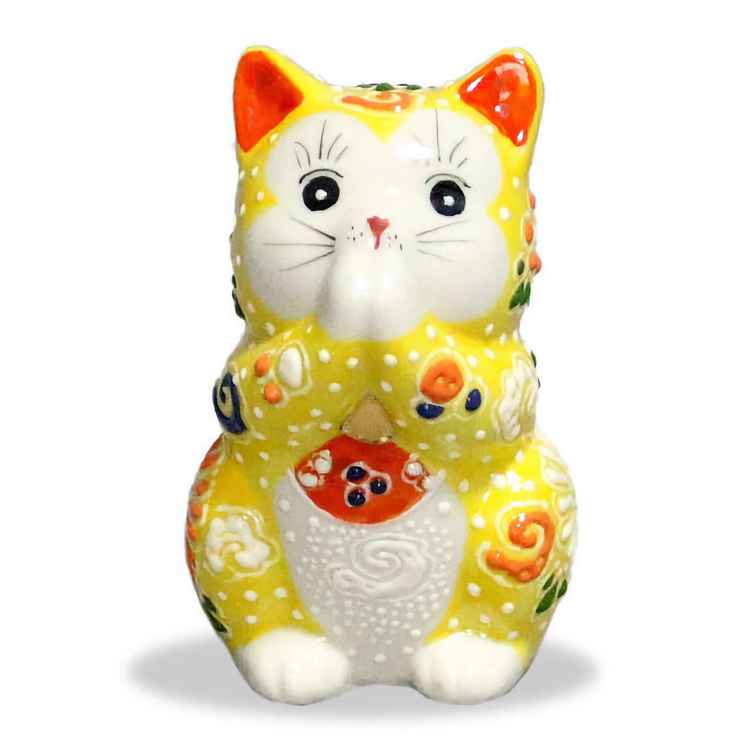 KUTANI JAPANESE PRAYING CAT(MANEKI NEKO) YELLOW MORI