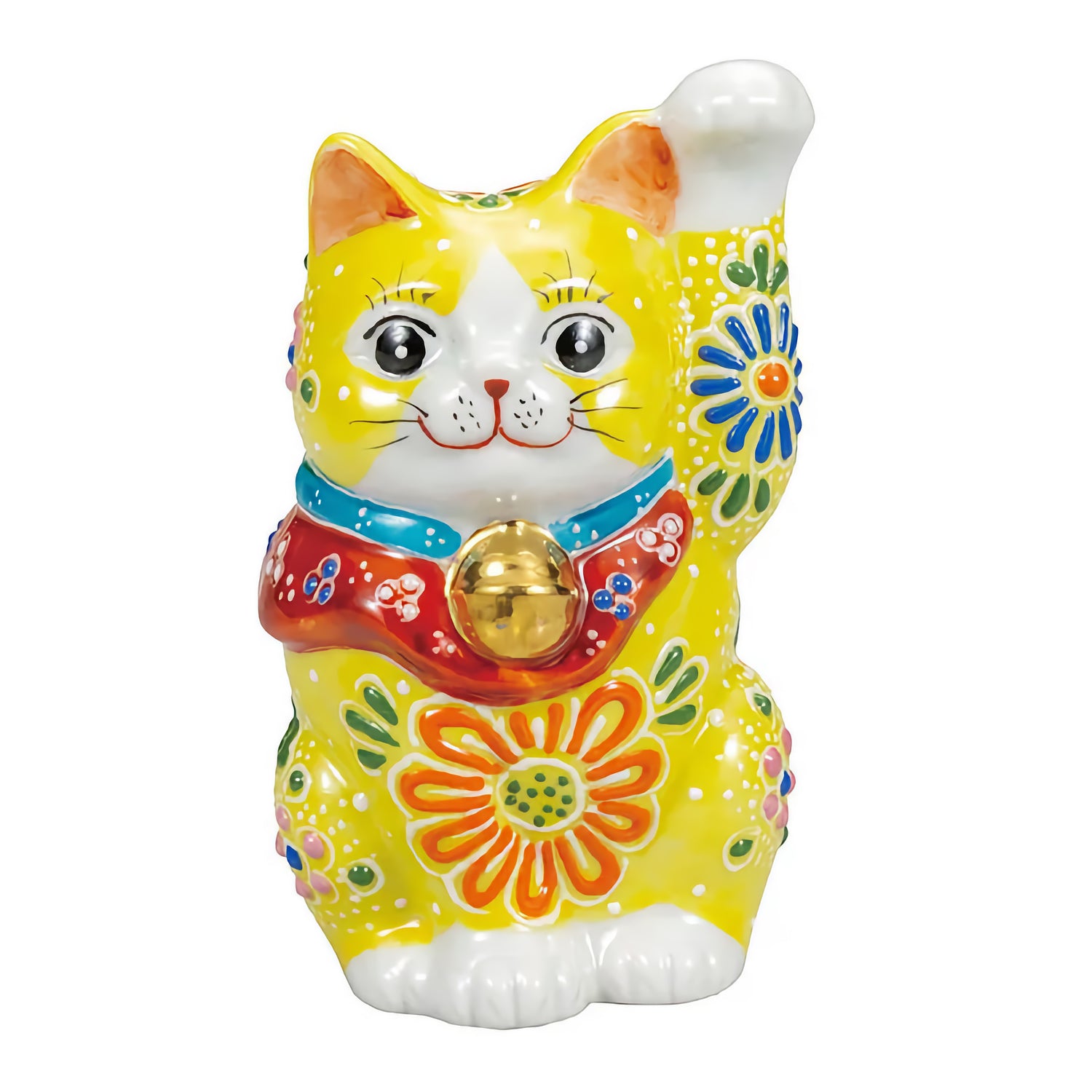 KUTANI JAPANESE LUCKY CAT(MANEKI NEKO) YELLOW MORI