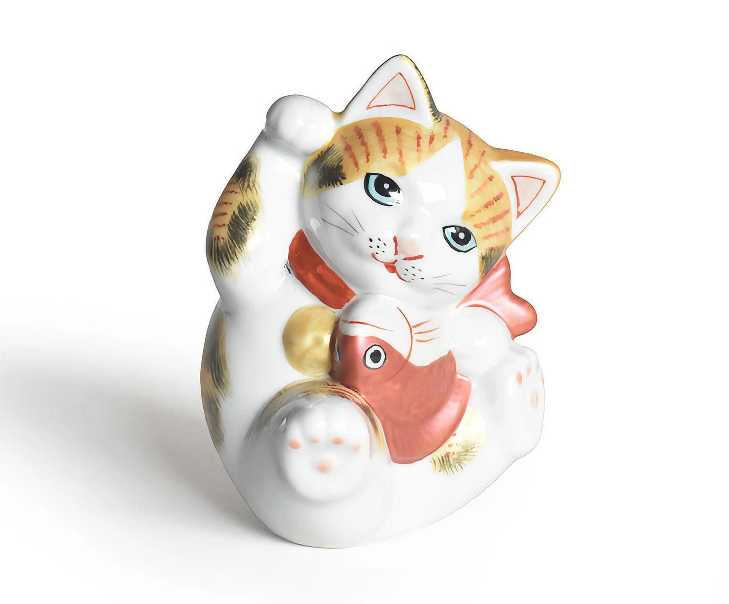 KUTANI JAPANESE LUCKY CAT(MANEKI NEKO) GOLD-COLORED CALICO