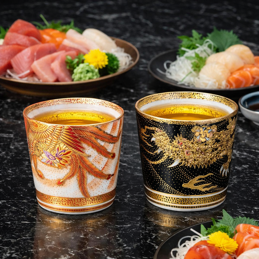 KUTANI GOLD BROCADE MOTIF OF TWO DIVINE FIGURES/YOSHINORI FUKUDA