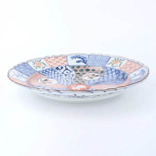 KUTANI WARE SERVING PLATE – IROE MARUMON SHONZUI STYLE