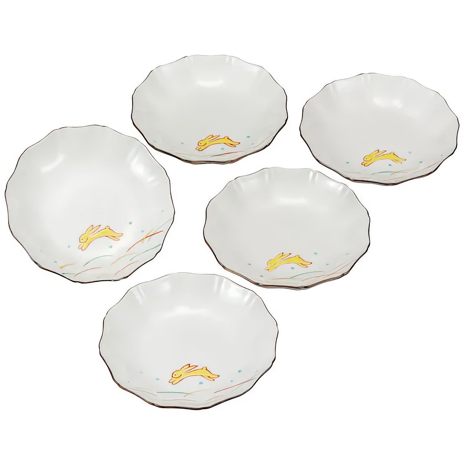 KUTANI JAPANESE PLATE SET – HANE USAGI (LEAPING RABBIT)