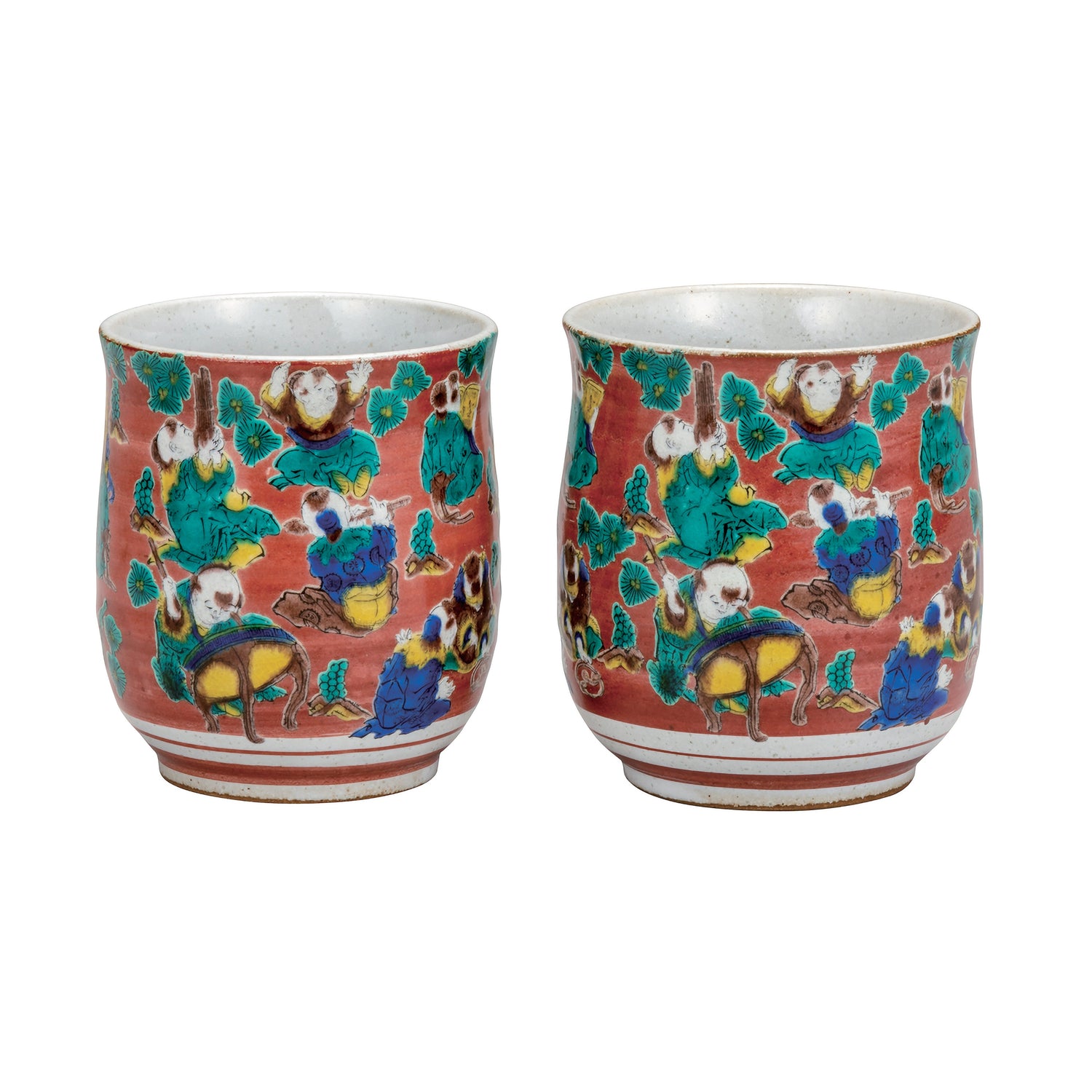 KUTANI JAPANESE YUNOMI SET TEACUP MOKUBEI