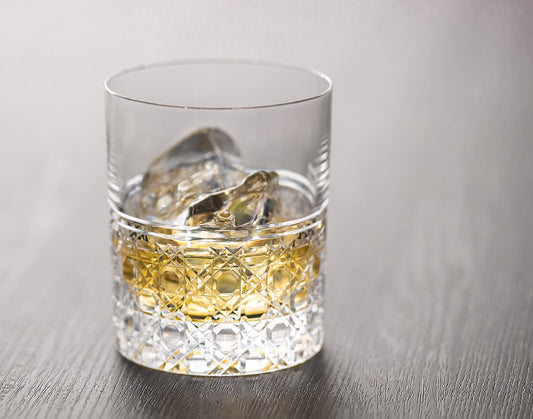 WHISKEY GLASS EDO KIRIKO “OCTAGONAL BASKET WEAVE”
