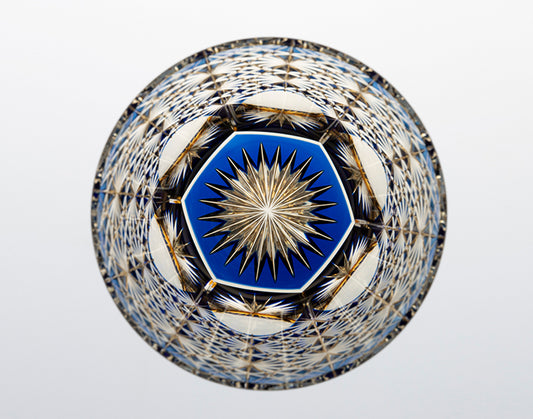 WHISKY GLASS, EDO KIRIKO KASANEIROME “OGIKU (CHRYSANTHEMUM IN ABUNDANCE)” BY JUNICHI NABETANI, MASTER OF TRADITIONAL CRAFTS