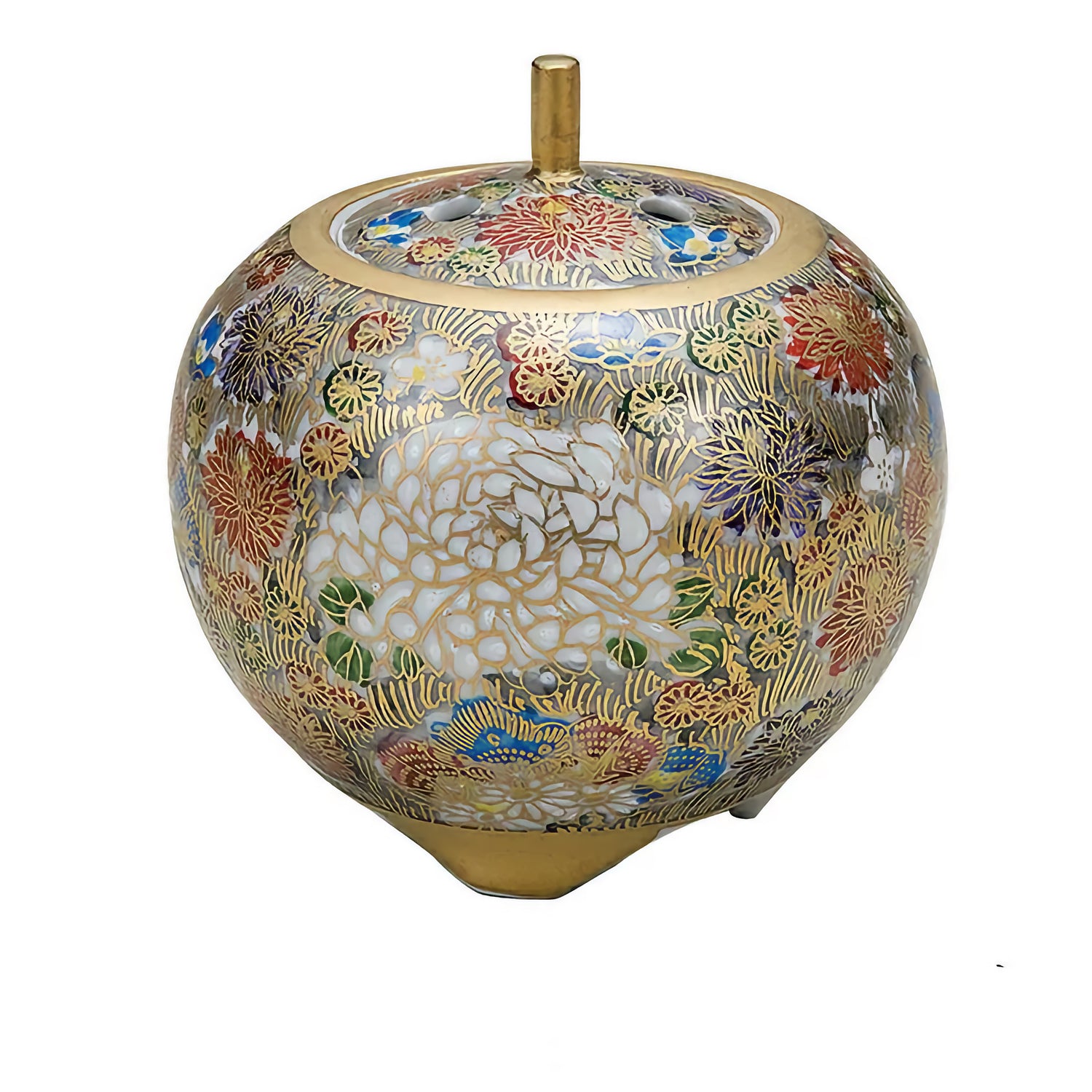 HONKIN-HANAZUME KUTANI JAPANESE INCENSE BURNER/SHINZAN