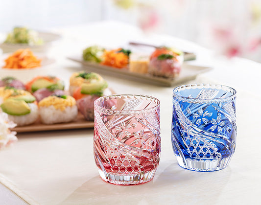 Whiskey Glass, Edo Kiriko “Sakura Nagare”