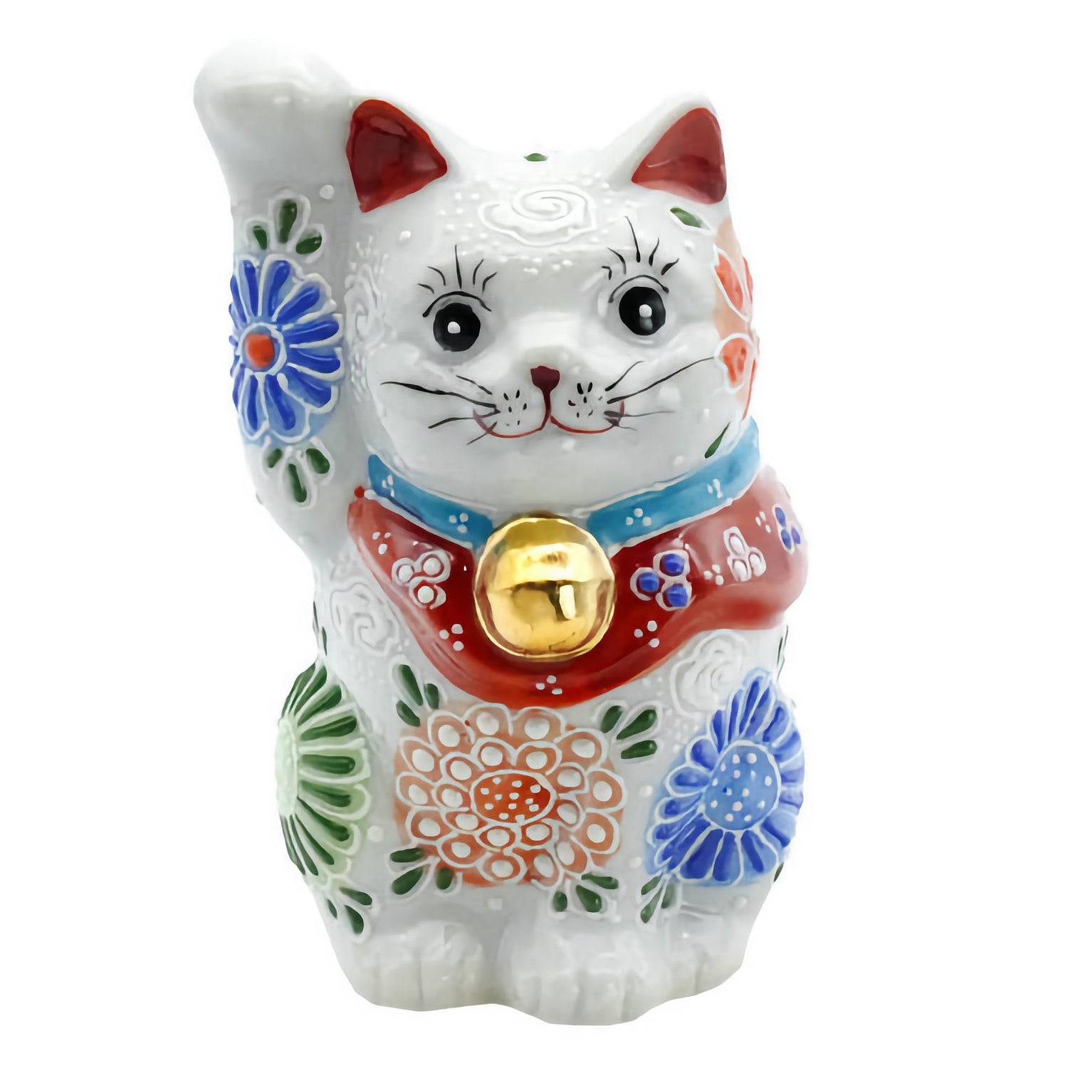 KUTANI JAPANESE LUCKY CAT(MANEKI NEKO) WHITE MORI