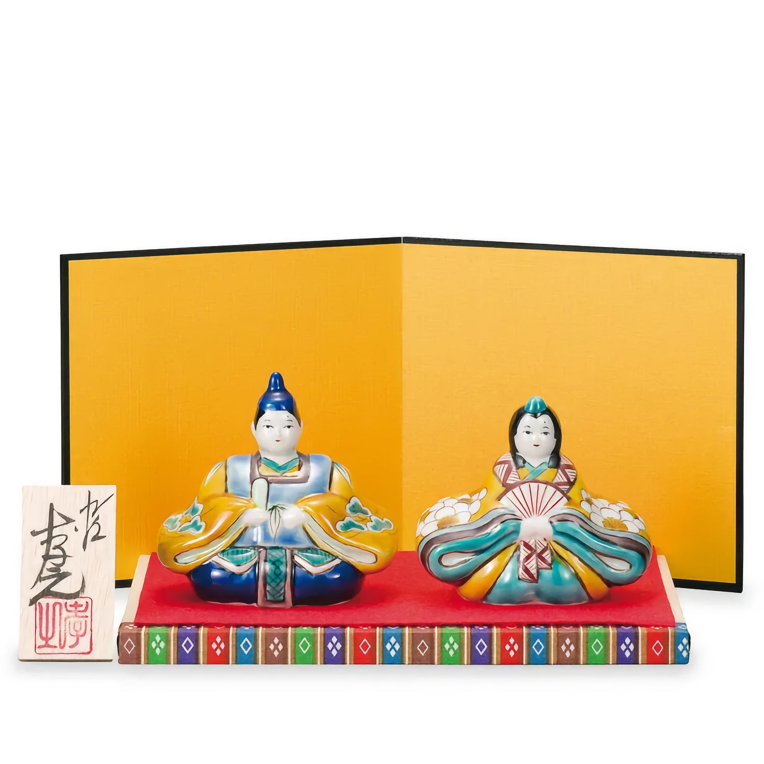 KUTANI WARE SEATED HINA DOLLS YOSHIDAYA STYLE SHOCHIKUBAI / TAKAYUKI HASEGAWA