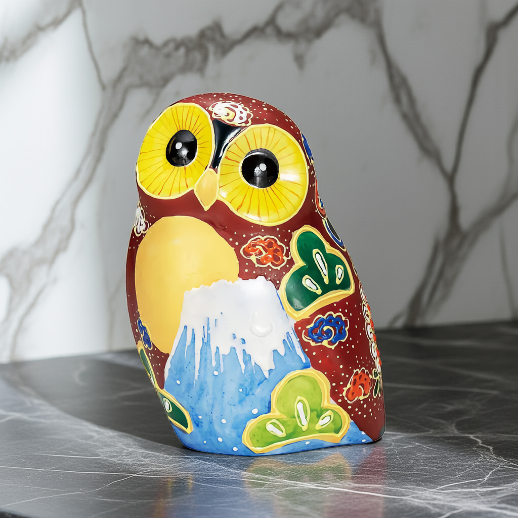 JAPANESE OWL FIGURINE KUTANI MOUNT FUJI