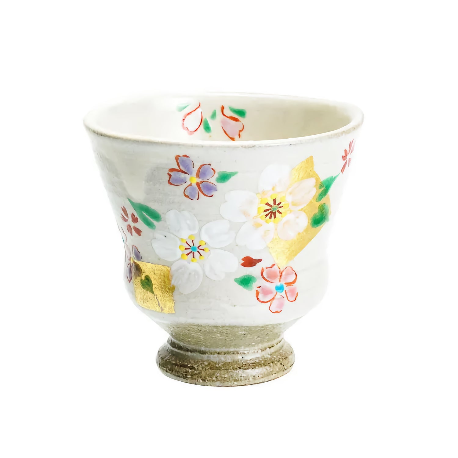 KUTANI JAPANESE YUNOMI GOLD LEAF CHERRY BLOSSOM/KOKUZOU KLIN